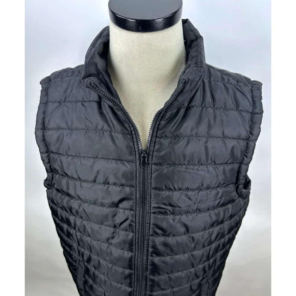 Mens Jackson Hole Puffer Quilted Vest Zipper Front Outerwear Pockets Black Large